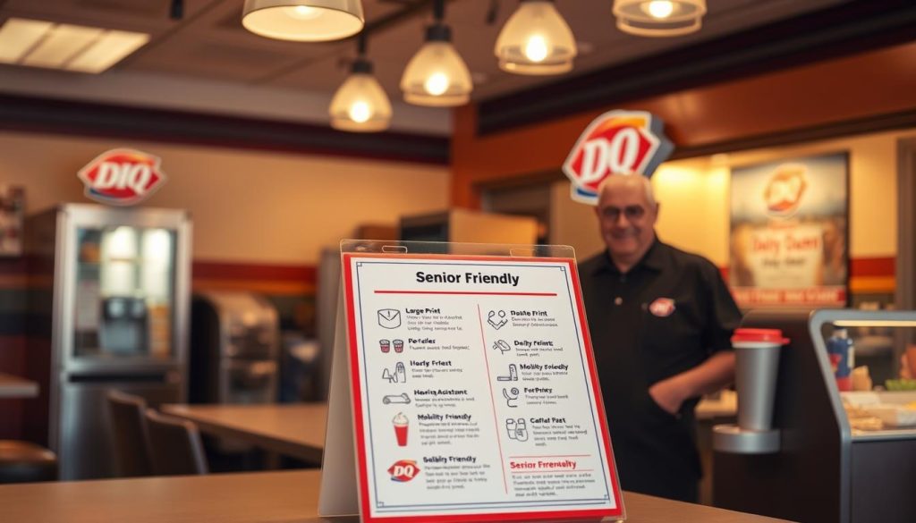 Age-friendly menu at Dairy Queen