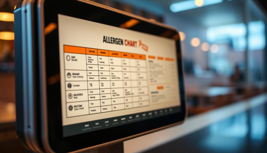 Blaze Pizza allergen chart