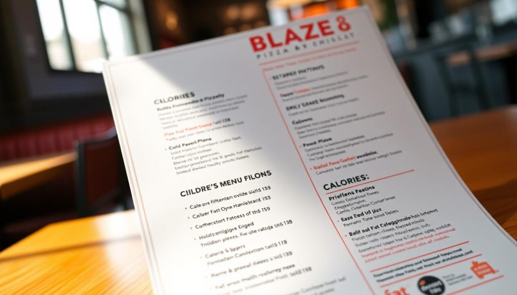 Blaze Pizza menu health facts