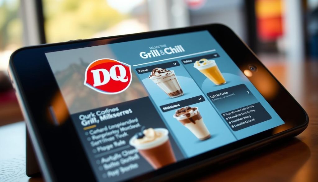 DQ Grill & Chill menu on mobile app