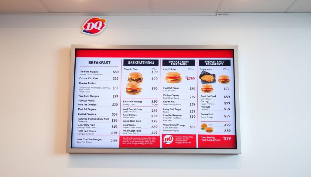 Dairy Queen breakfast menu pricing
