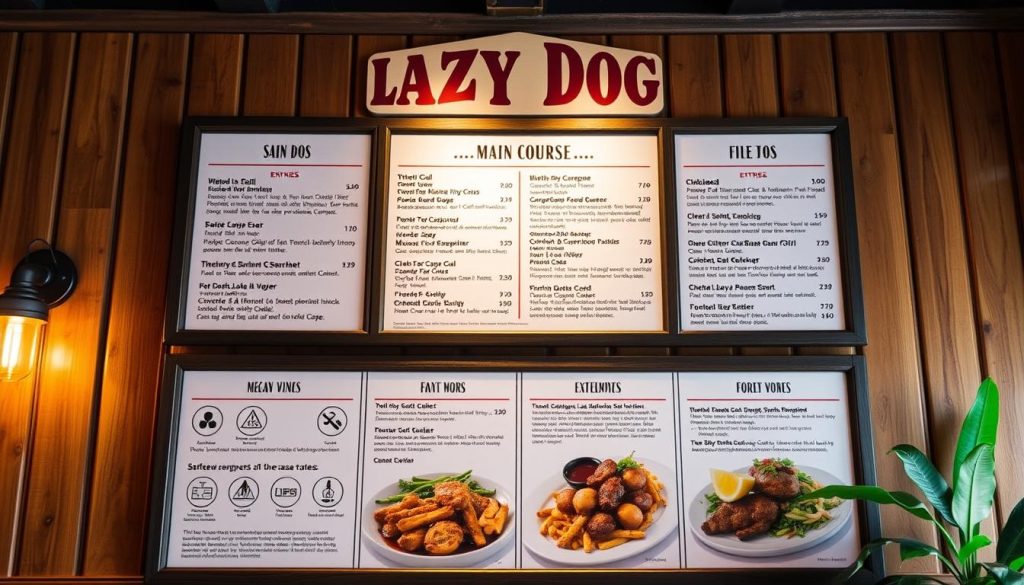 Lazy Dog Allergen Menu Main Courses