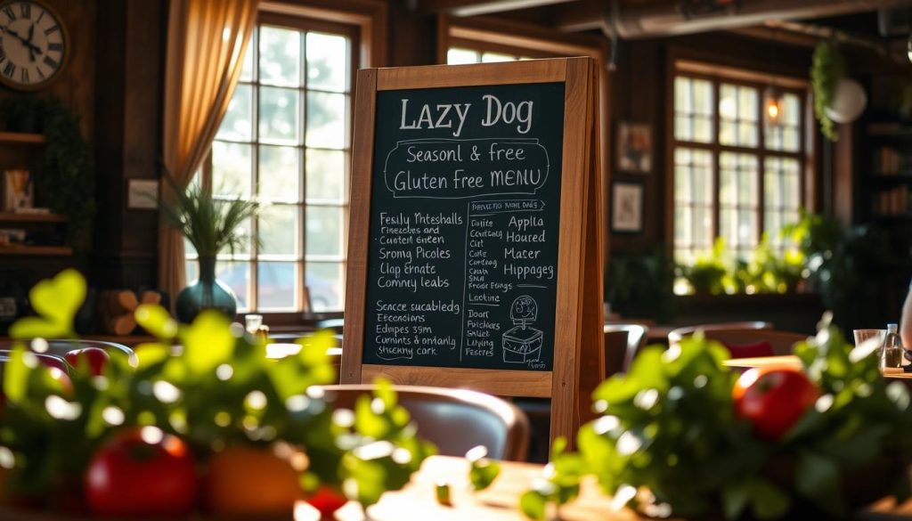 Lazy Dog Restaurant Seasonal Gluten-Free Menu
