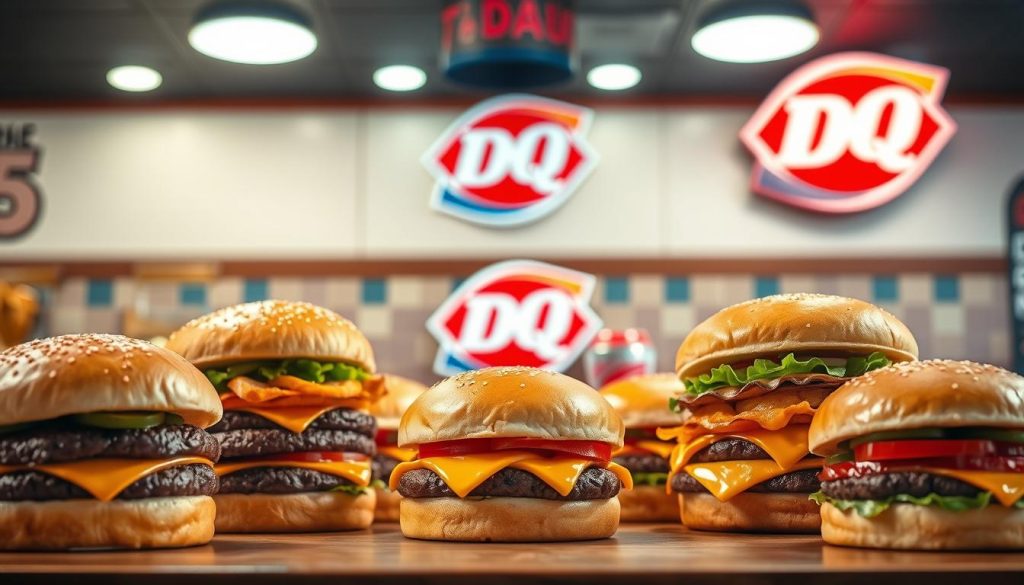 Popular fast food burgers at Dairy Queen