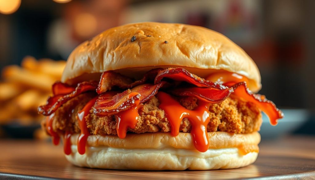 fiery bacon royal crispy chicken sandwich