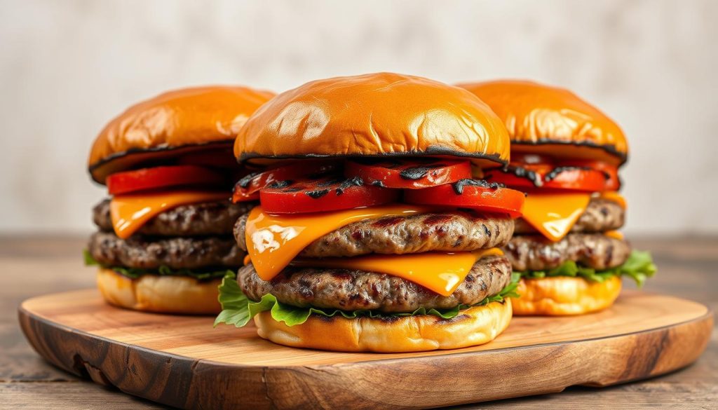 flame-grilled burgers