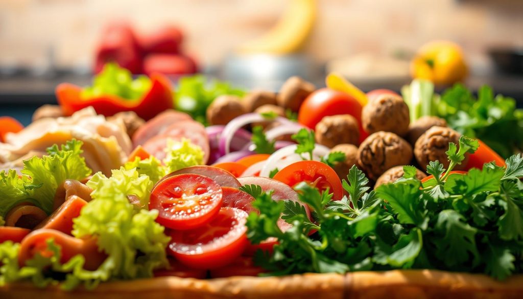 meat and veggie sub options
