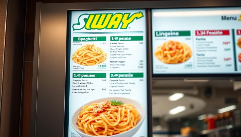 subway pasta menu