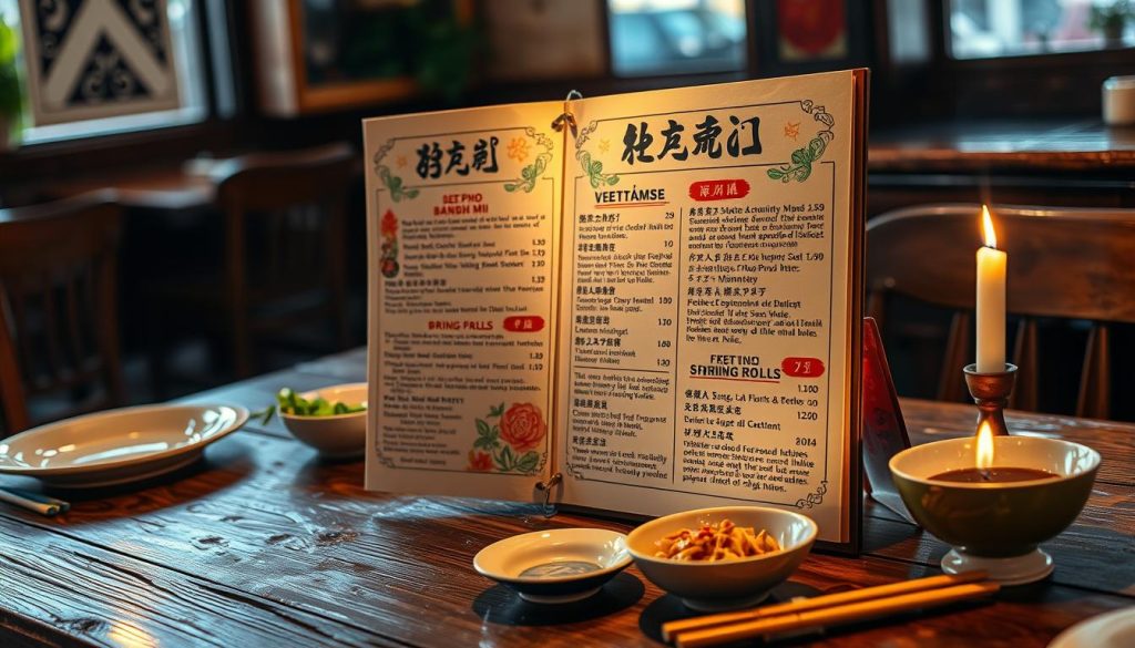 vietnamese restaurant menu